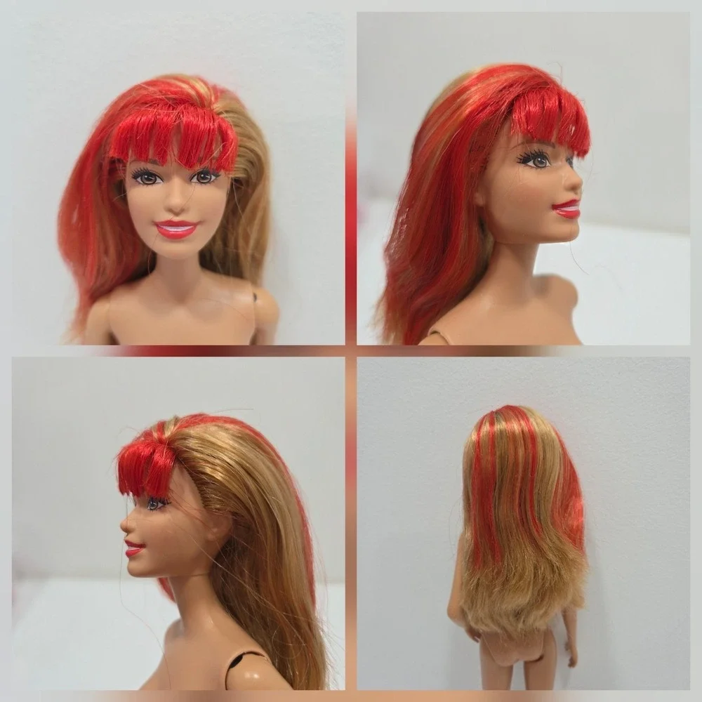 2014 Mattel Barbie Rock N Royals Doll & Guitar CKB63 Nude Red Hair
